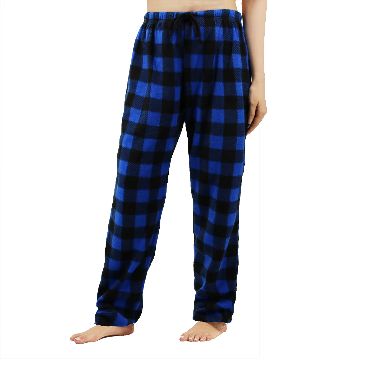Pantalon de Pyjama Femme Polaire Pelucheux à Carreaux